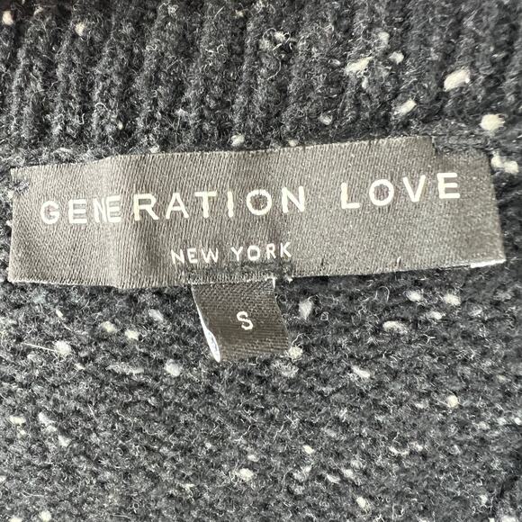 GENERATION LOVE Black Wool Blend Eleanor Whip Stitch Long Sleeve Sweater Size S - Picture 7 of 9